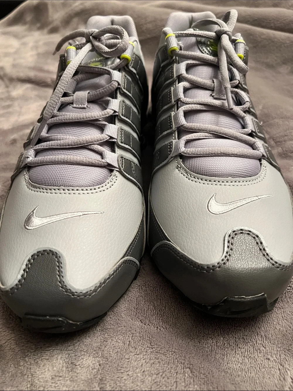 Nike Shox NZ Gray and Neon Yellow Running Shoes